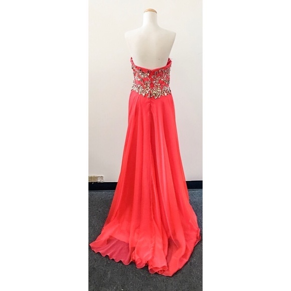 CINDERELLA 7643 Watermelon Beaded dress - Picture 3 of 4